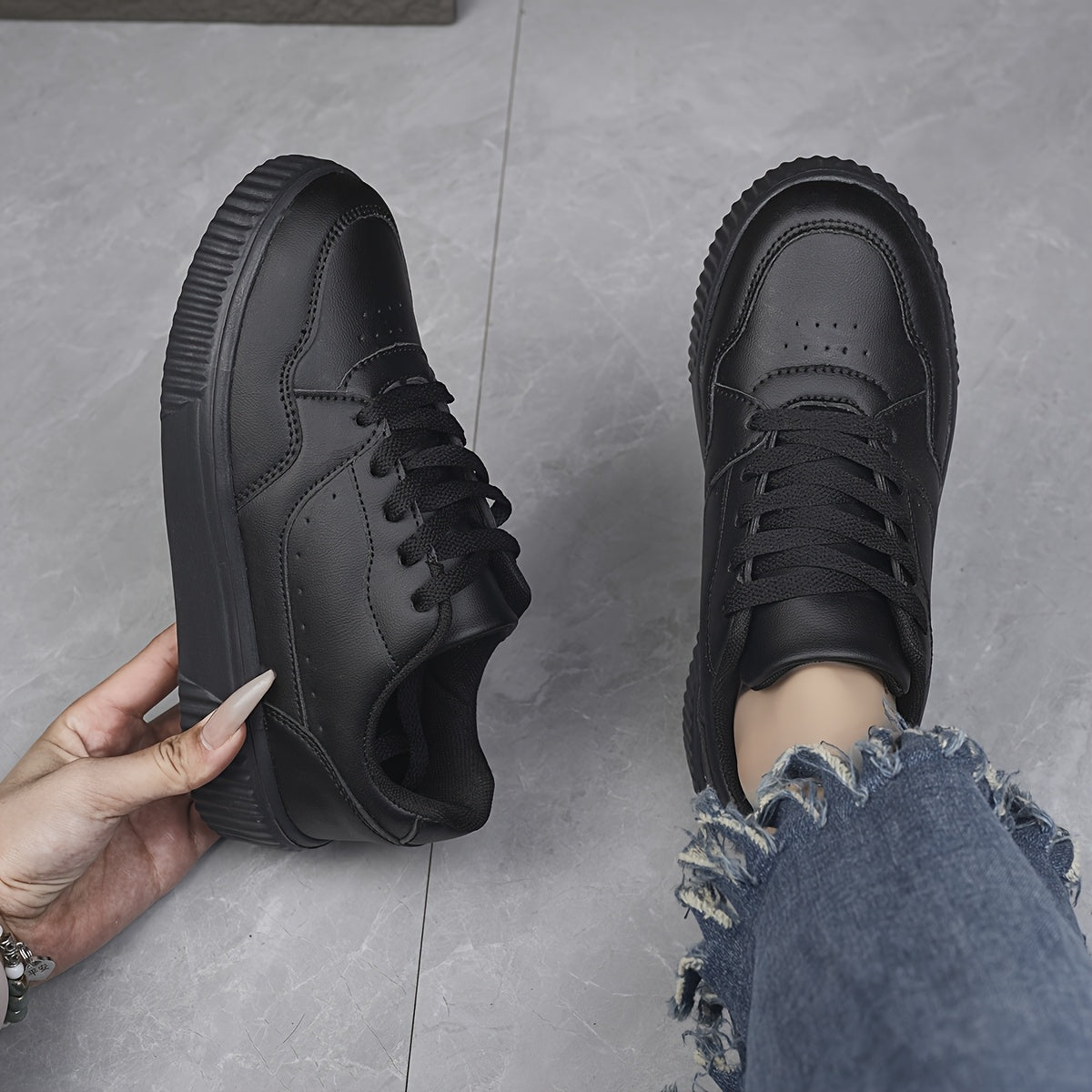 Women's White Low-Top Sneakers