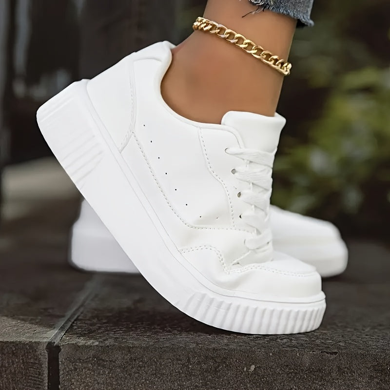 Women's White Low-Top Sneakers