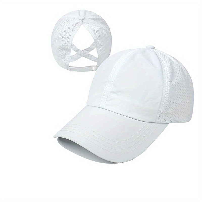 Baseballkappe aus atmungsaktivem Mesh mit Öffnung für einen Pferdeschwanz
