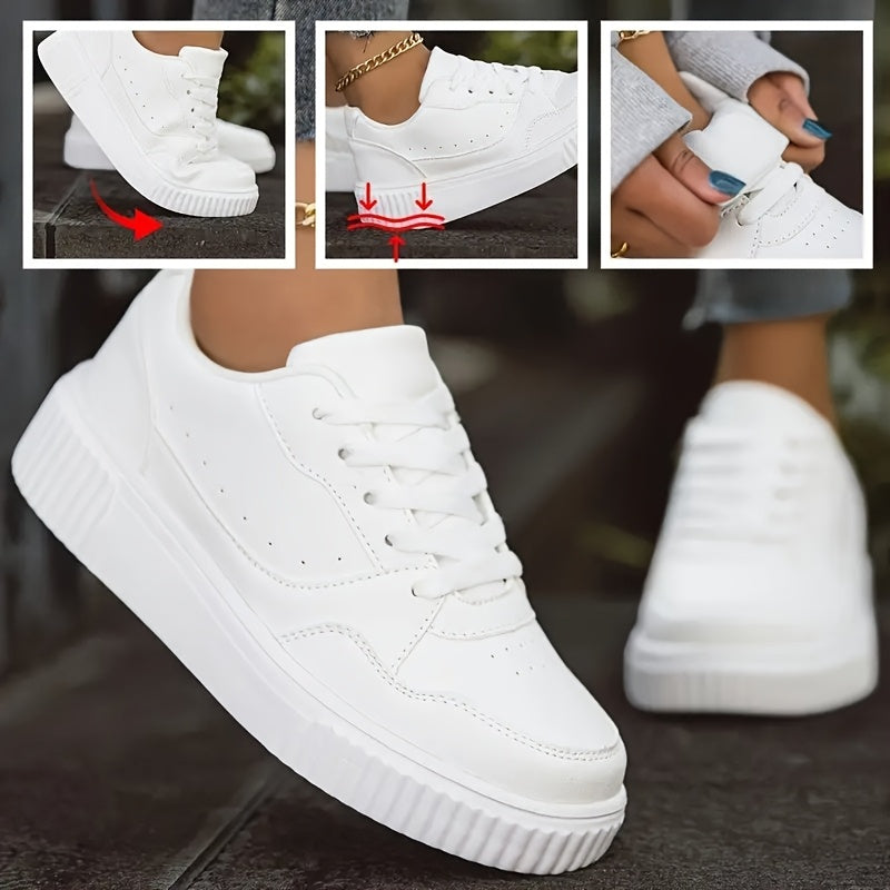 Women's White Low-Top Sneakers