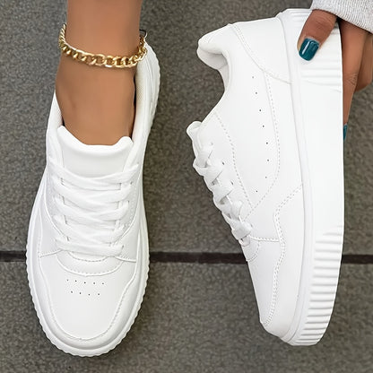 Women's White Low-Top Sneakers