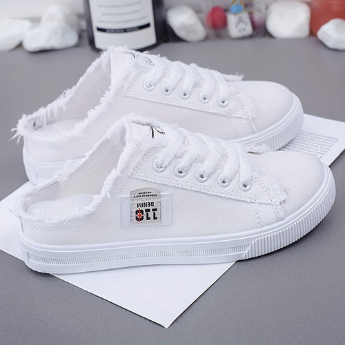 Klassieke witte canvas sneakers voor dames